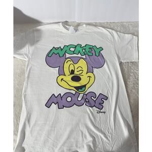 Junk Food Disney Mickey Mouse Graphic Tee Size S White Vintage Style Cotton
